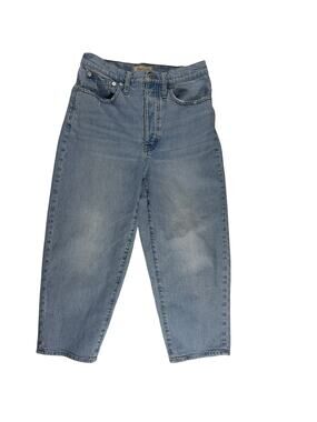 Madewell Women’s 27 Petite Balloon Cropped Denim Jeans Button Fly